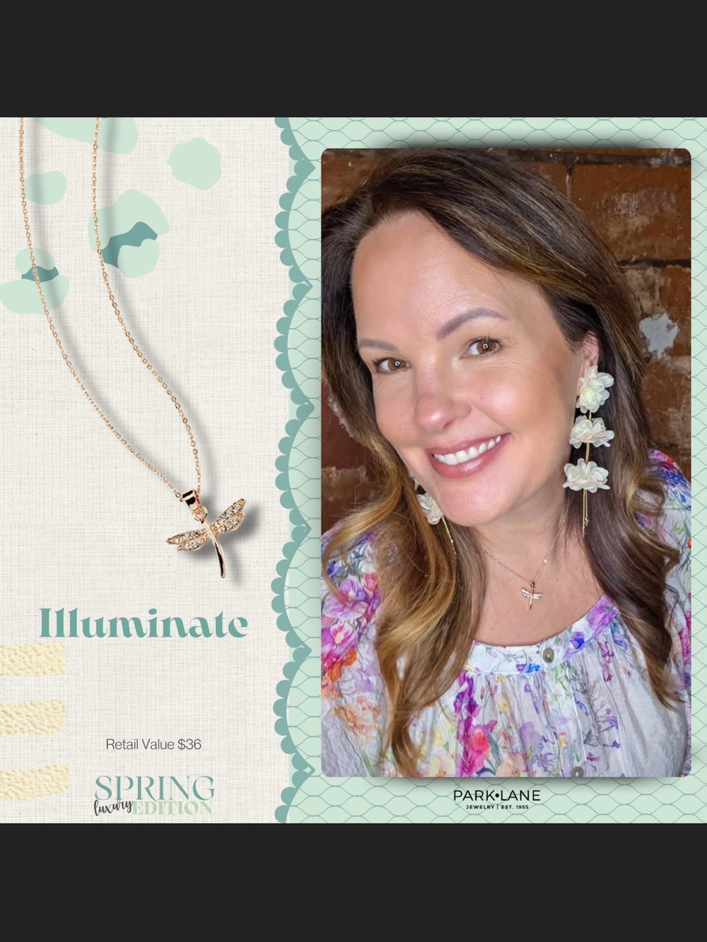 Park Lane Illuminate Dragonfly Necklace in Gold